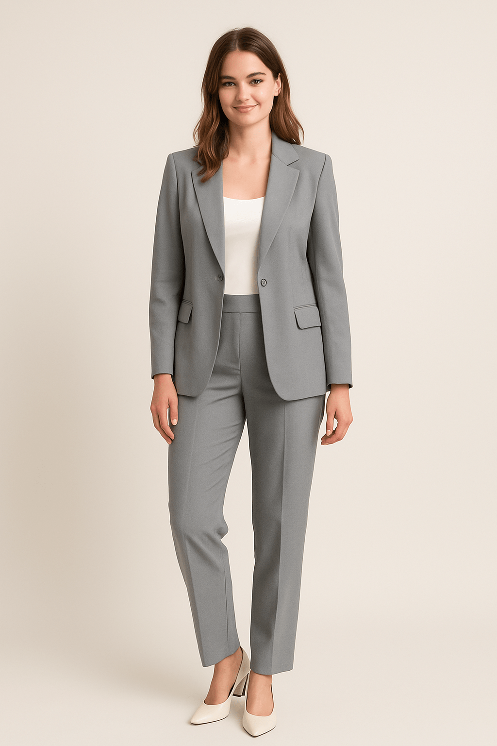Dames Blazer Pantalonpak - Getailleerd en Reverskraag - ZAMISI