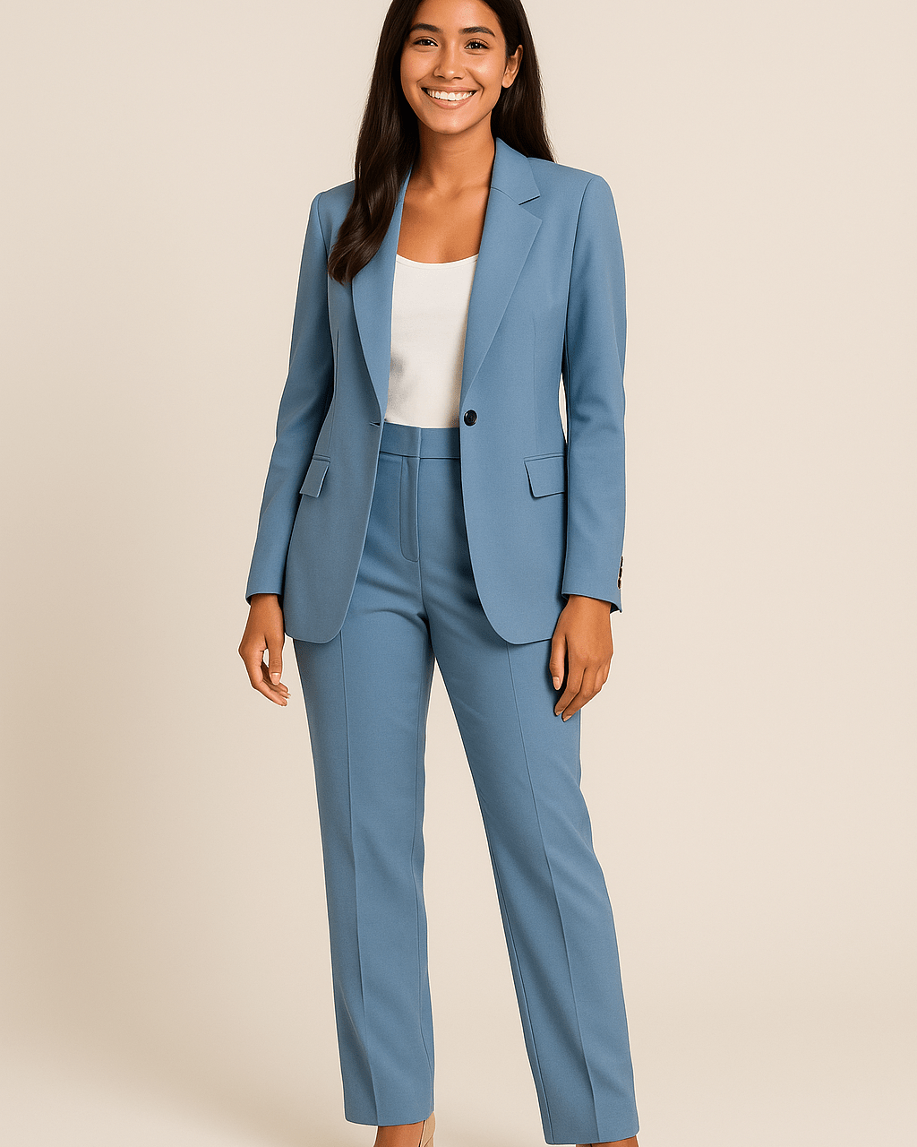 Dames Blazer Pantalonpak - Getailleerd en Reverskraag - ZAMISI