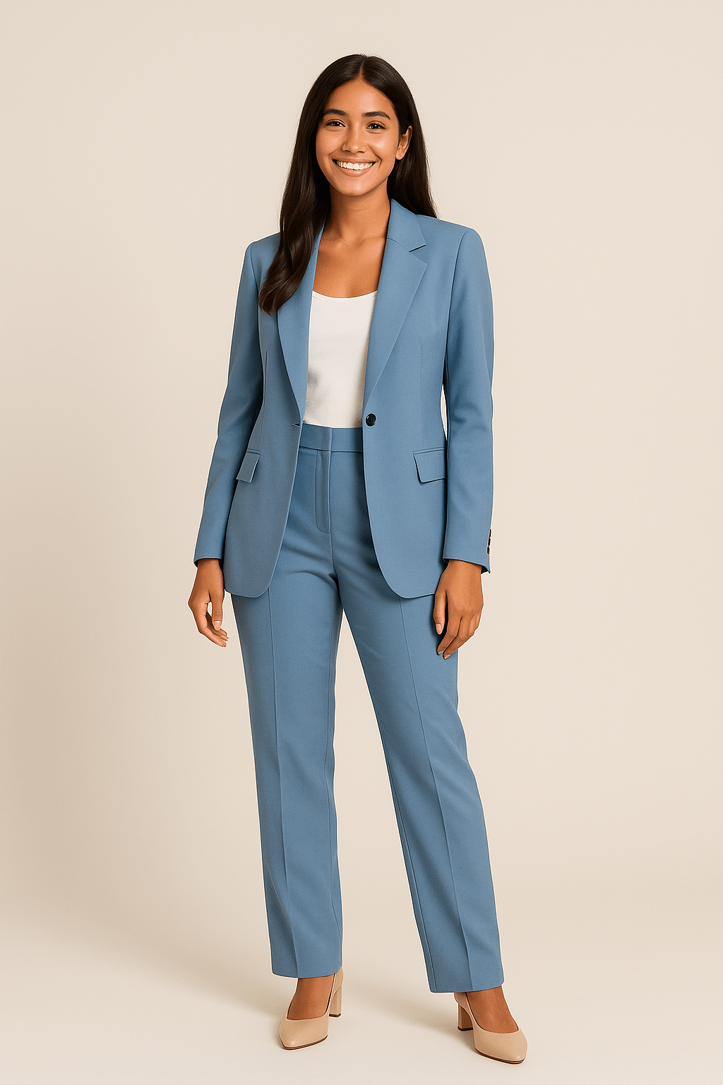 Dames Blazer Pantalonpak - Getailleerd en Reverskraag - ZAMISI