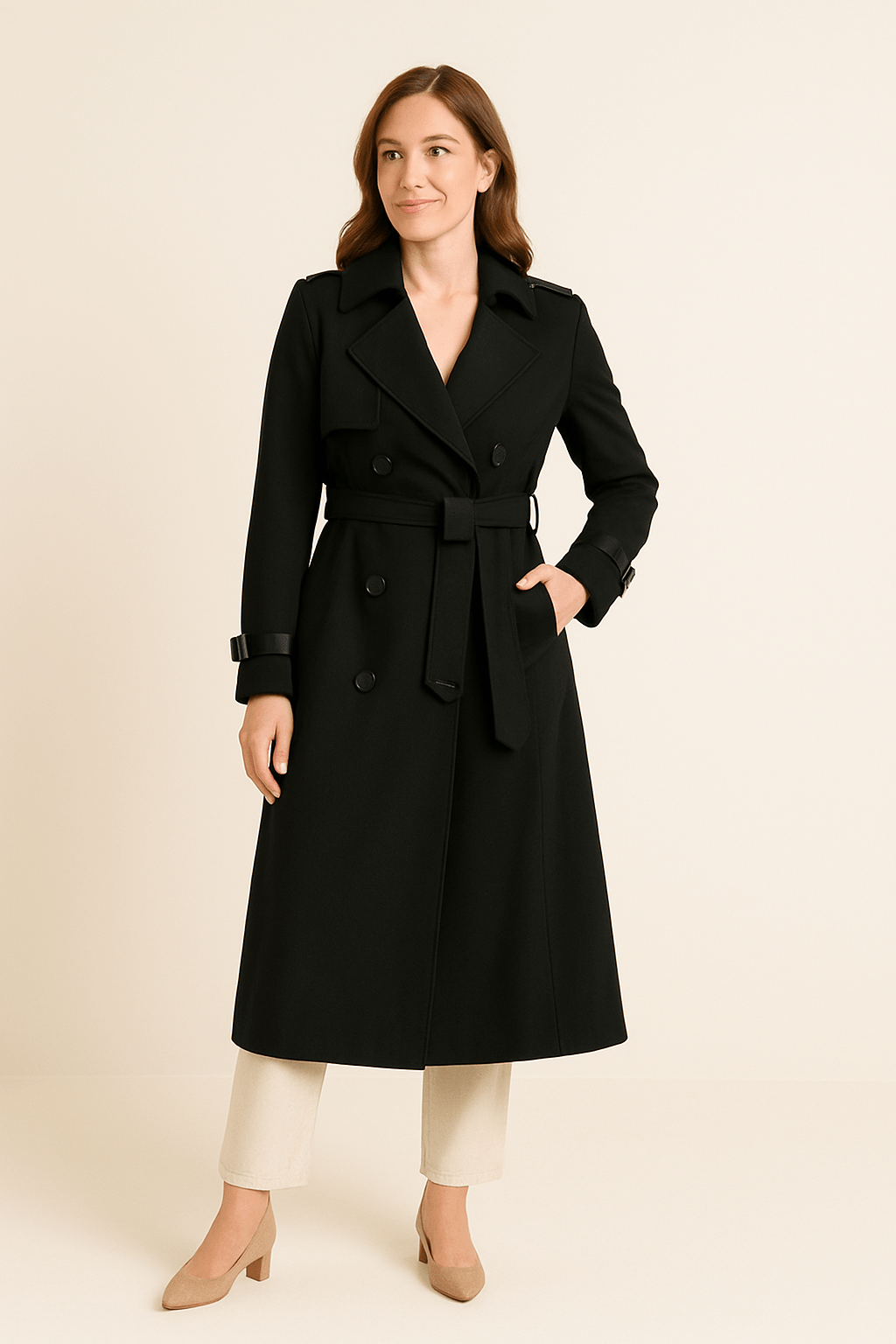 Dames Klassieke Trenchcoat - Epauletten en Tailleband - ZAMISI