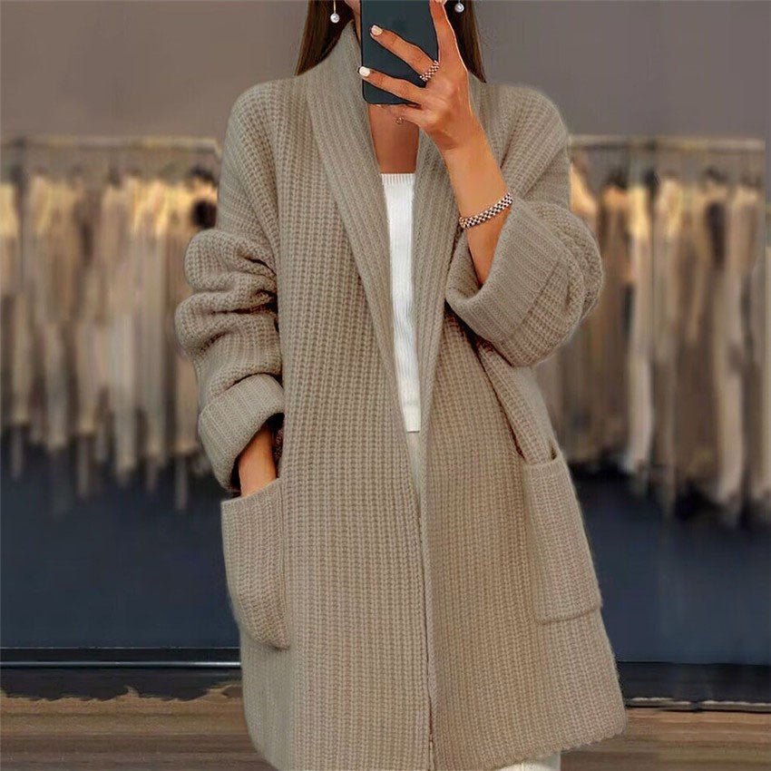 Dames Lange Gebreide Cardigan - Warm en ComfortabelZ - 0247 - ZAMISI