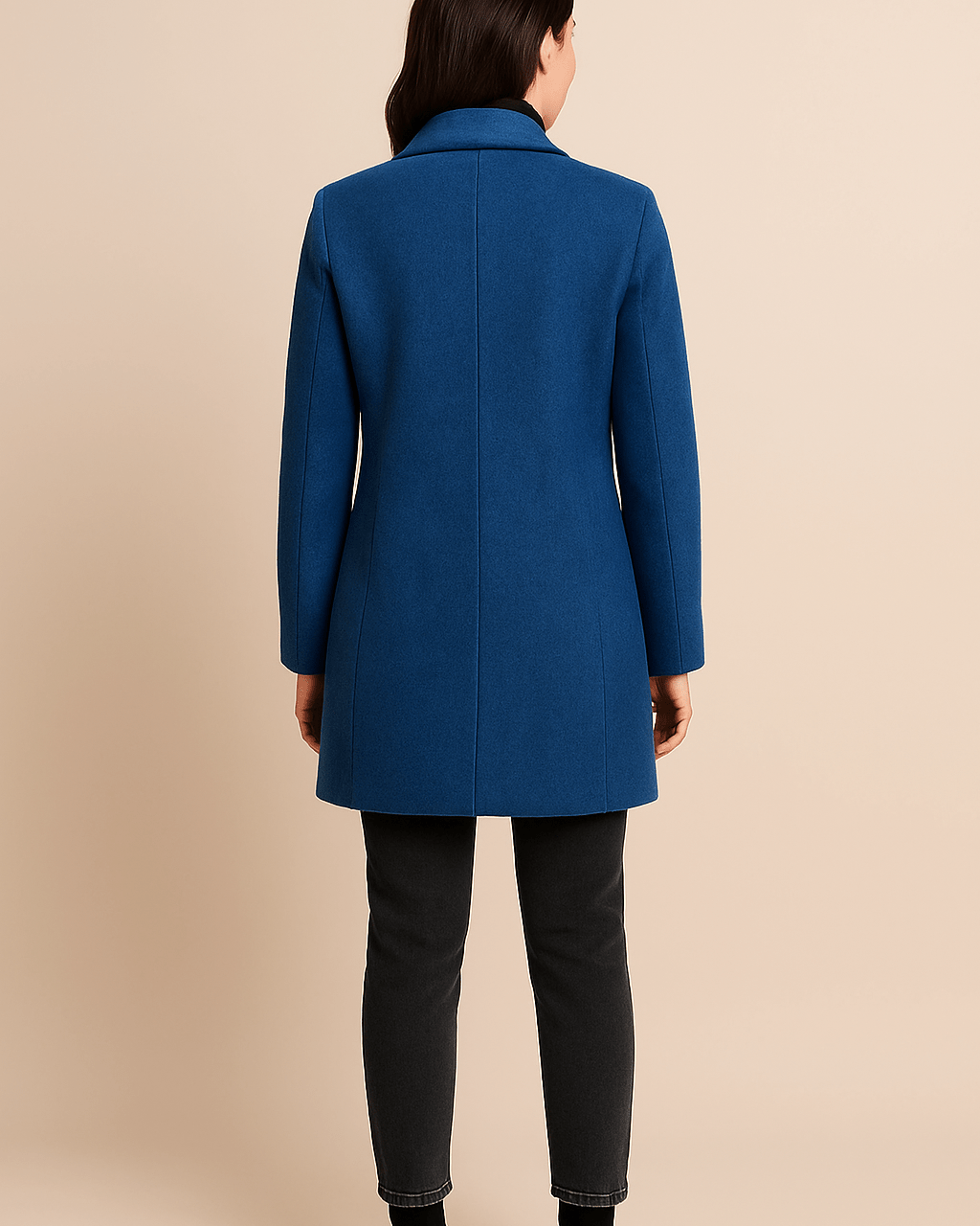 Dames Opstaande Kraag Jas - Knoopsluiting en Opgestikte Zakken - ZAMISI