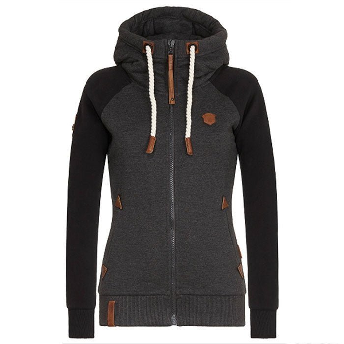 Dames Rits - Dicht Hoodie - Functioneel met TrekkoordZ - 0387 - ZAMISI