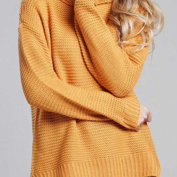 Dames Rolkraag Trui - Oversized en GebreidZ - 0286 - ZAMISI