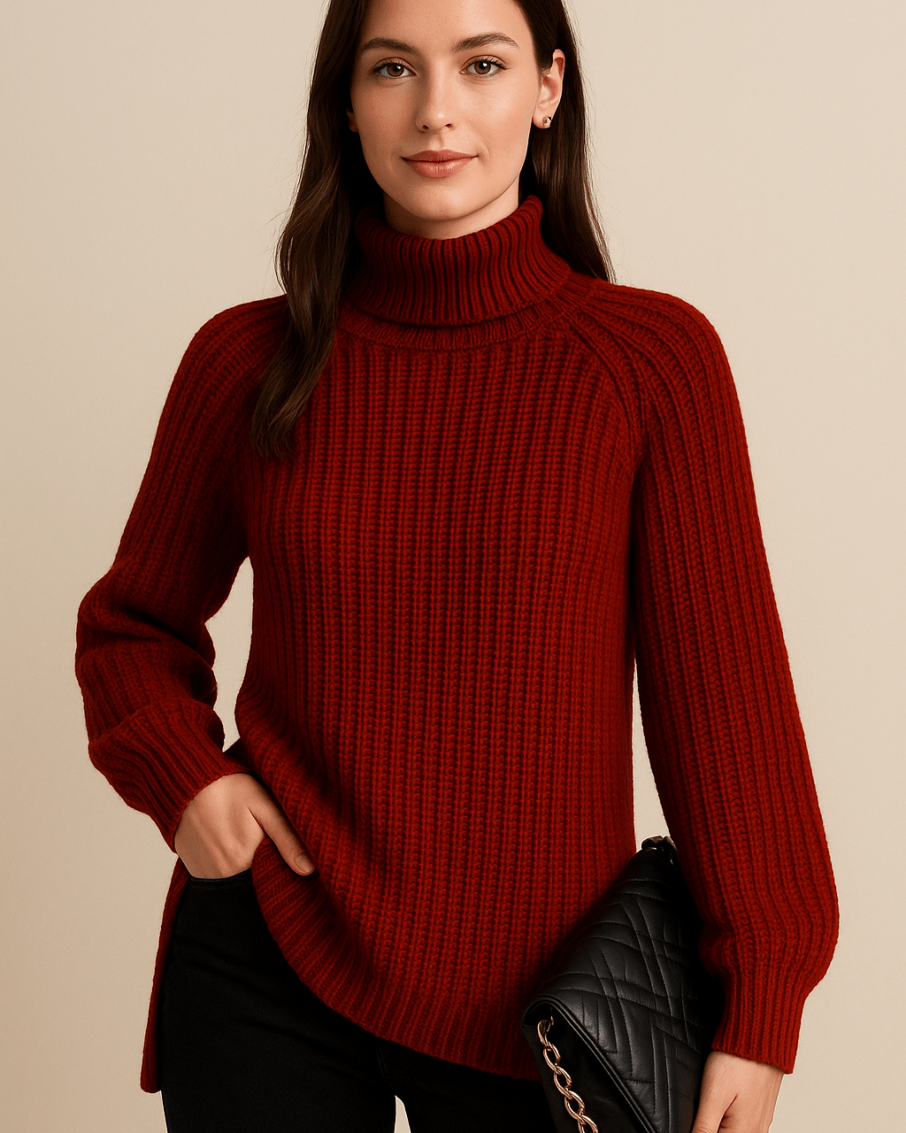 Dames Coltrui - Grof Ribgebreid en Raglanmouwen - ZAMISI