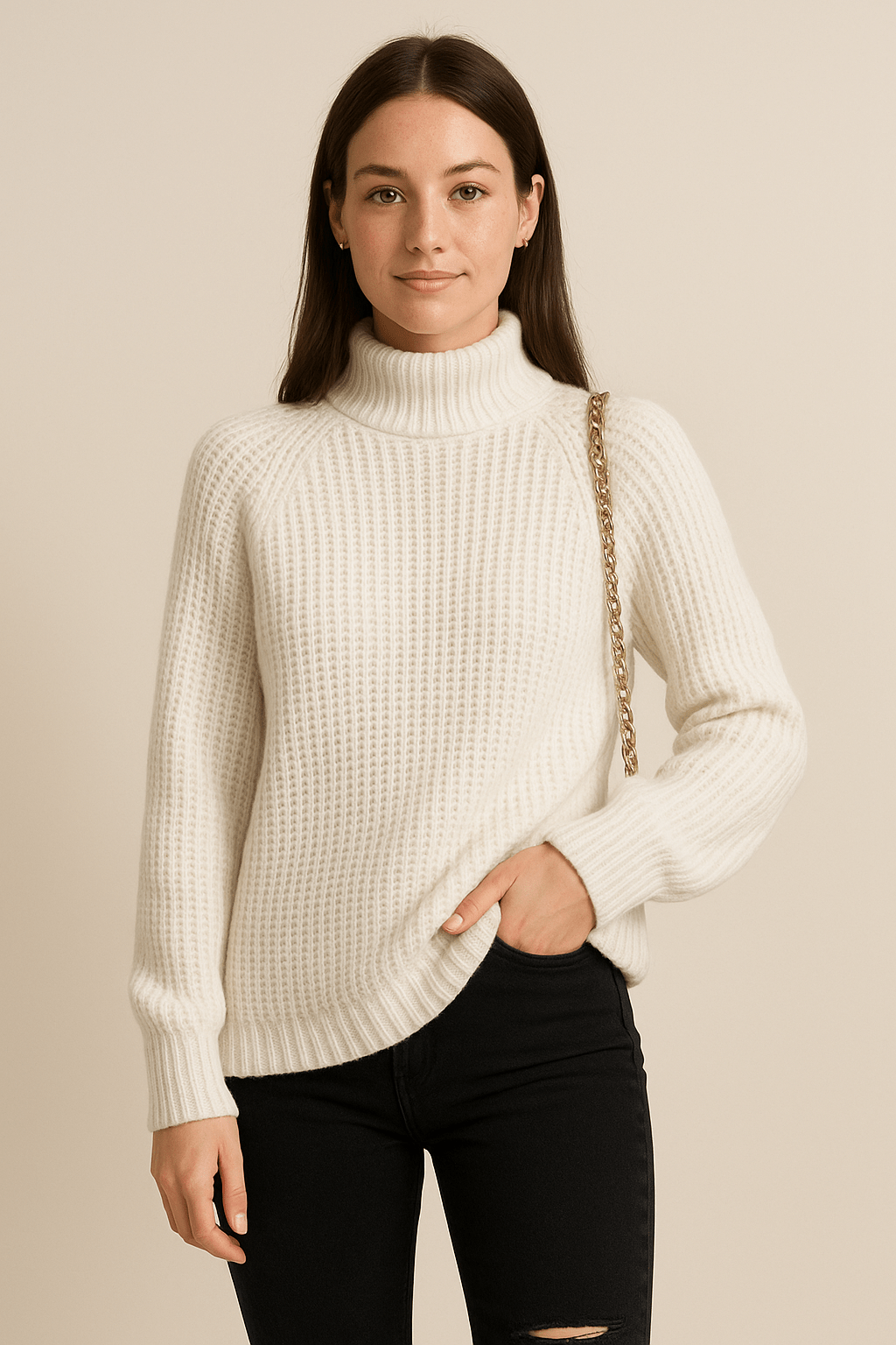 Dames Coltrui - Grof Ribgebreid en Raglanmouwen - ZAMISI