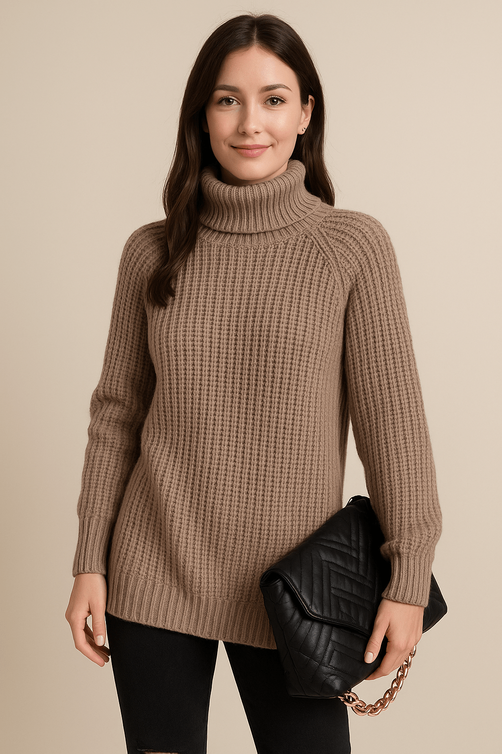 Dames Coltrui - Grof Ribgebreid en Raglanmouwen - ZAMISI