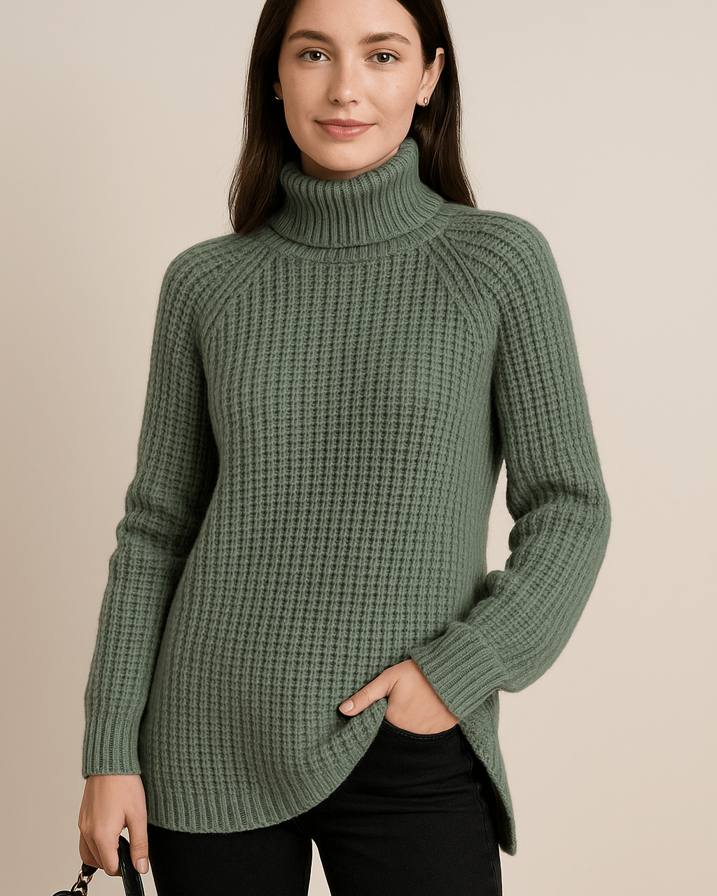 Dames Coltrui - Grof Ribgebreid en Raglanmouwen - ZAMISI