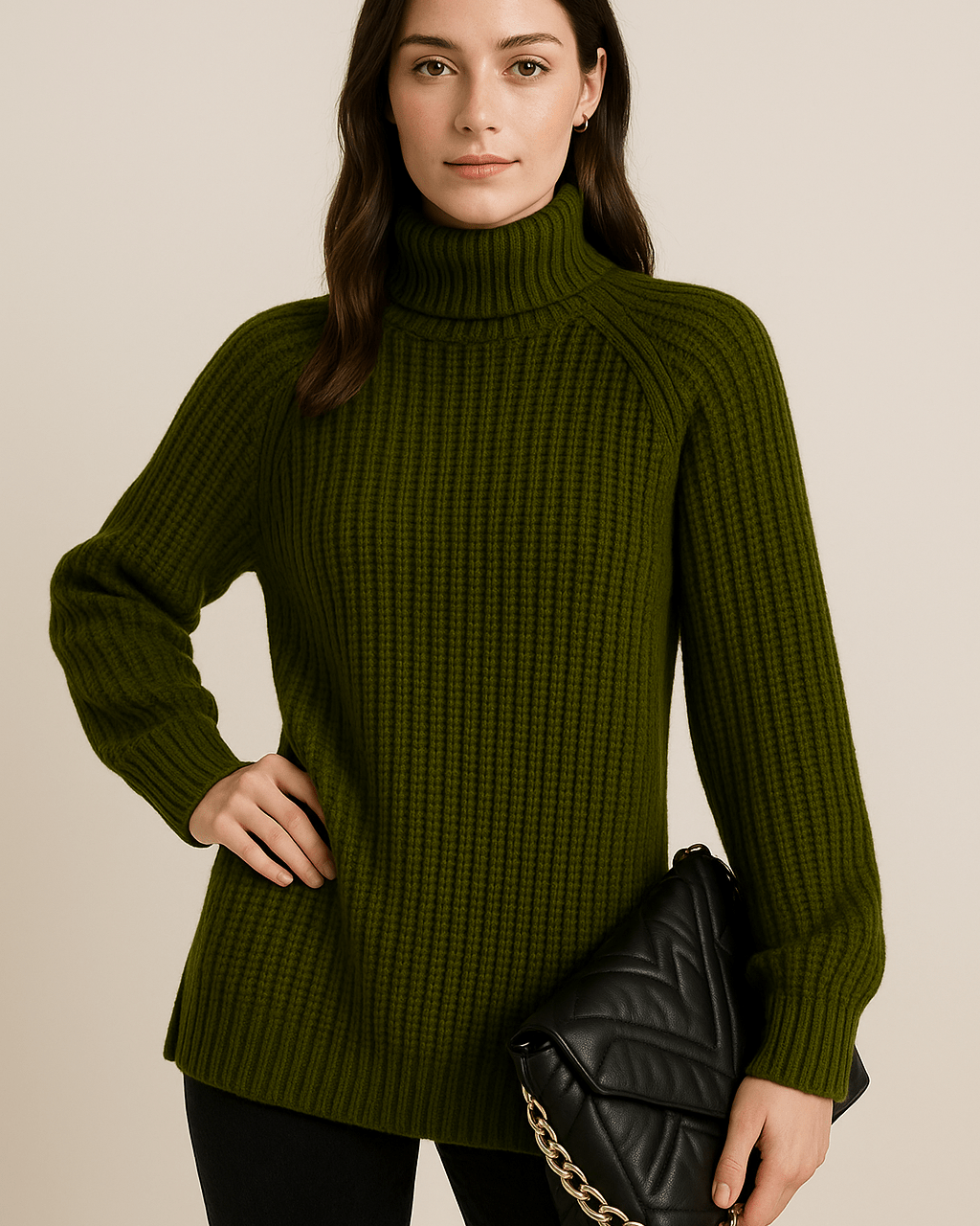 Dames Coltrui - Grof Ribgebreid en Raglanmouwen - ZAMISI