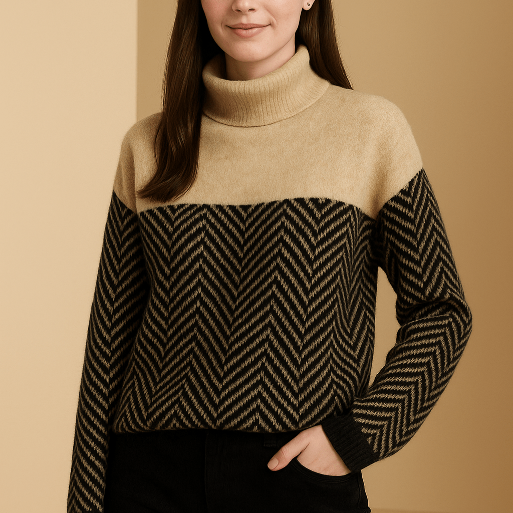 Dames Coltrui - Kleurblok en Chevron Patroon - ZAMISI