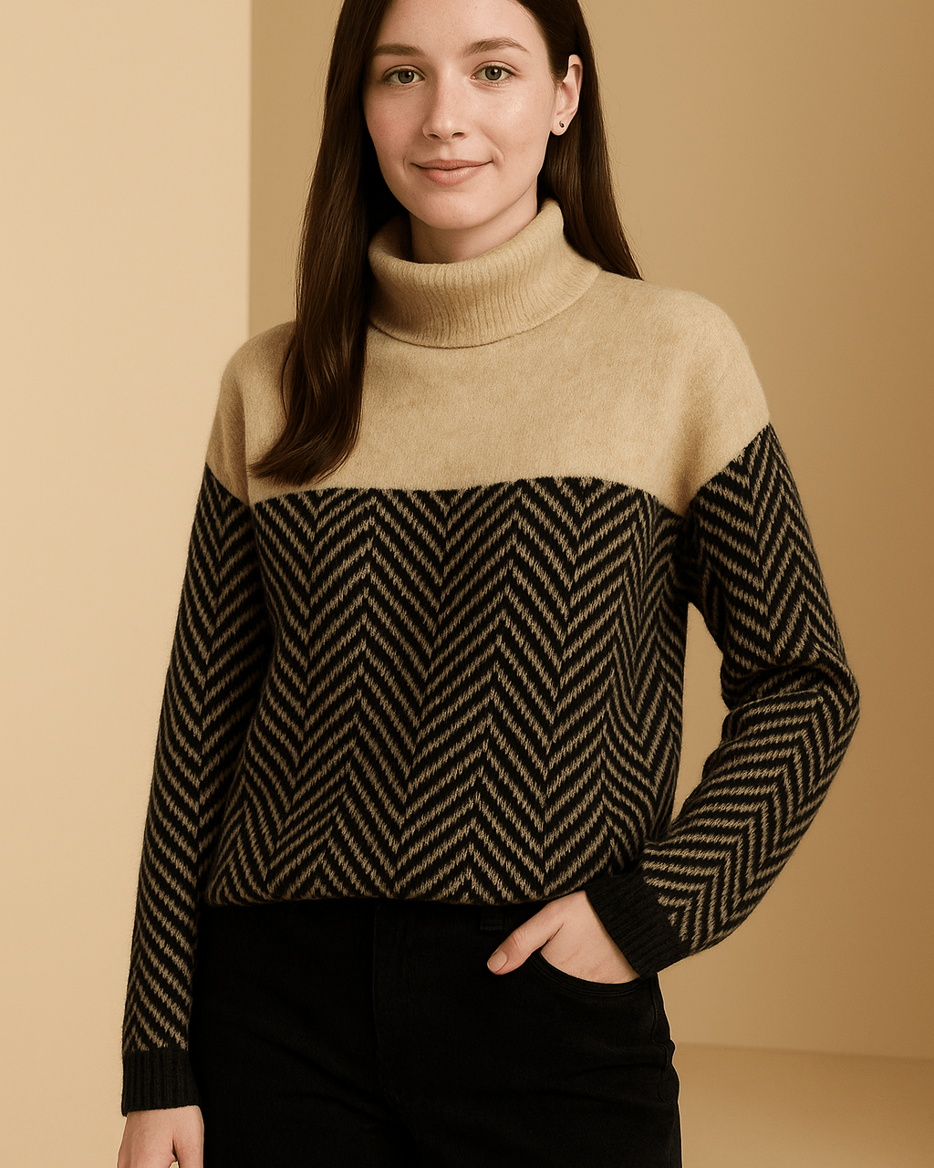 Dames Coltrui - Kleurblok en Chevron Patroon - ZAMISI