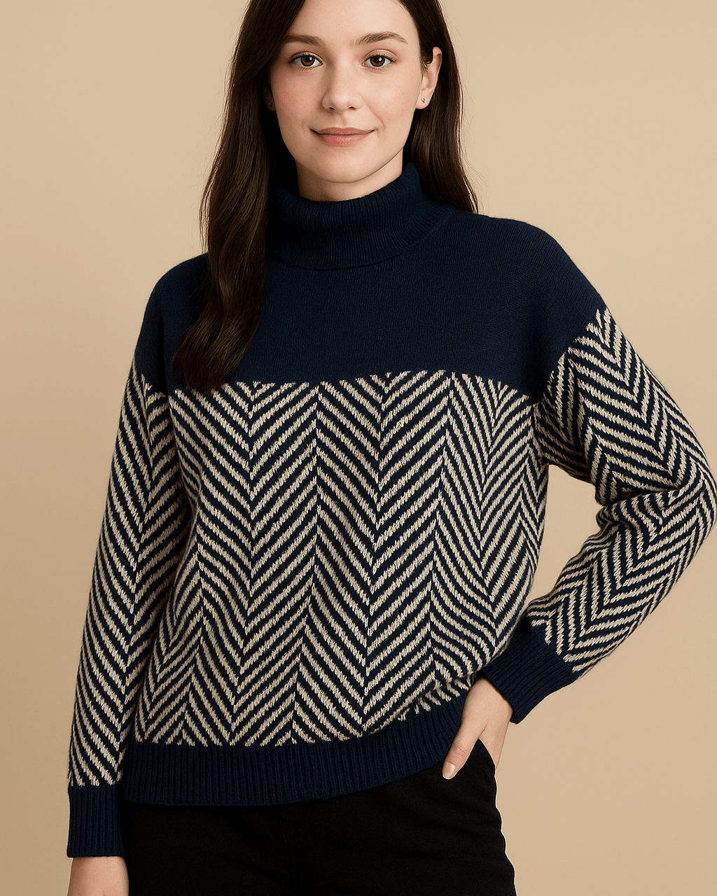 Dames Coltrui - Kleurblok en Chevron Patroon - ZAMISI