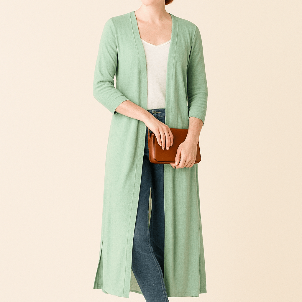 Dames Lang Vest - Open Voorkant en V - Halslijn - ZAMISI