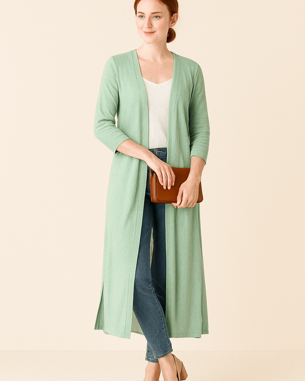 Dames Lang Vest - Open Voorkant en V - Halslijn - ZAMISI