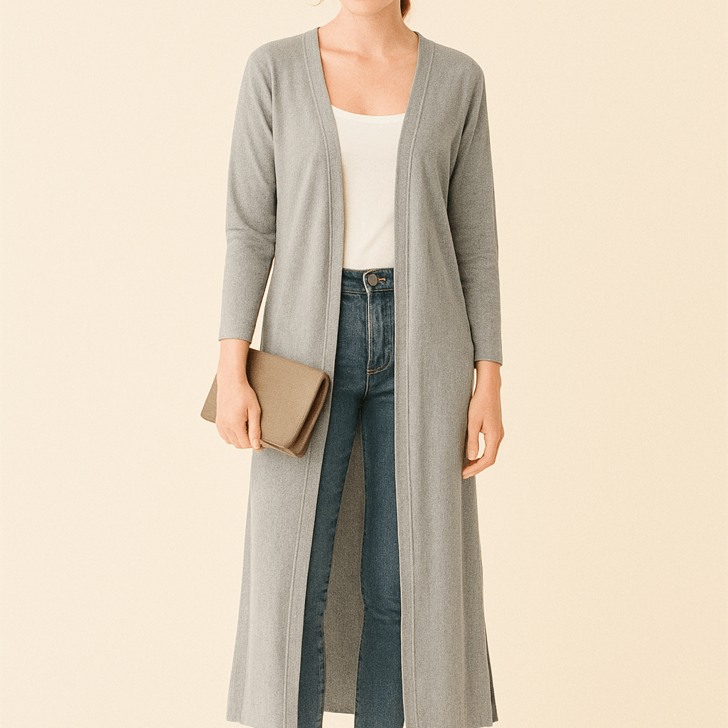 Dames Lang Vest - Open Voorkant en V - Halslijn - ZAMISI