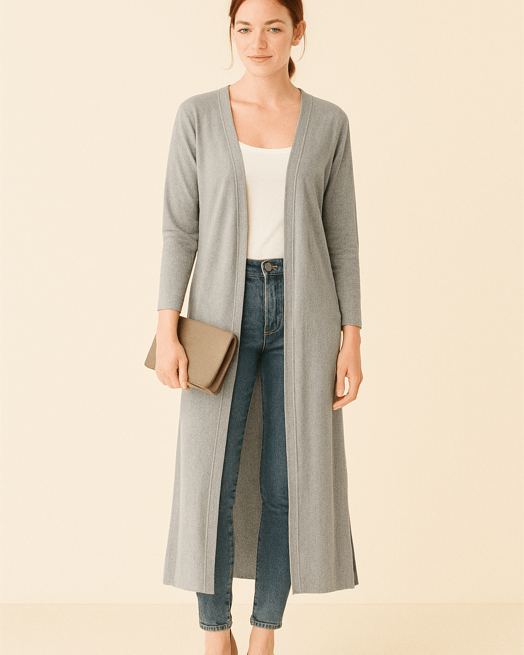 Dames Lang Vest - Open Voorkant en V - Halslijn - ZAMISI