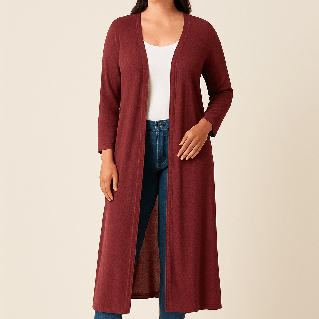 Dames Lang Vest - Open Voorkant en V - Halslijn - ZAMISI