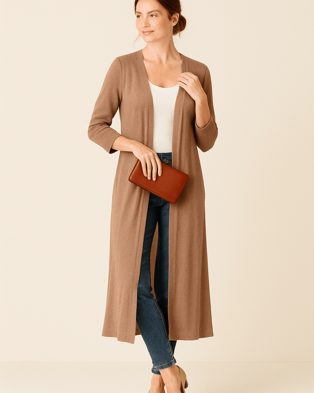 Dames Lang Vest - Open Voorkant en V - Halslijn - ZAMISI