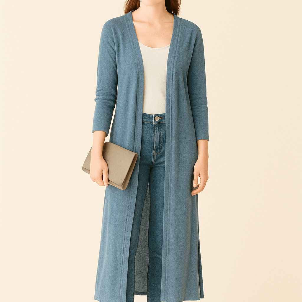 Dames Lang Vest - Open Voorkant en V - Halslijn - ZAMISI