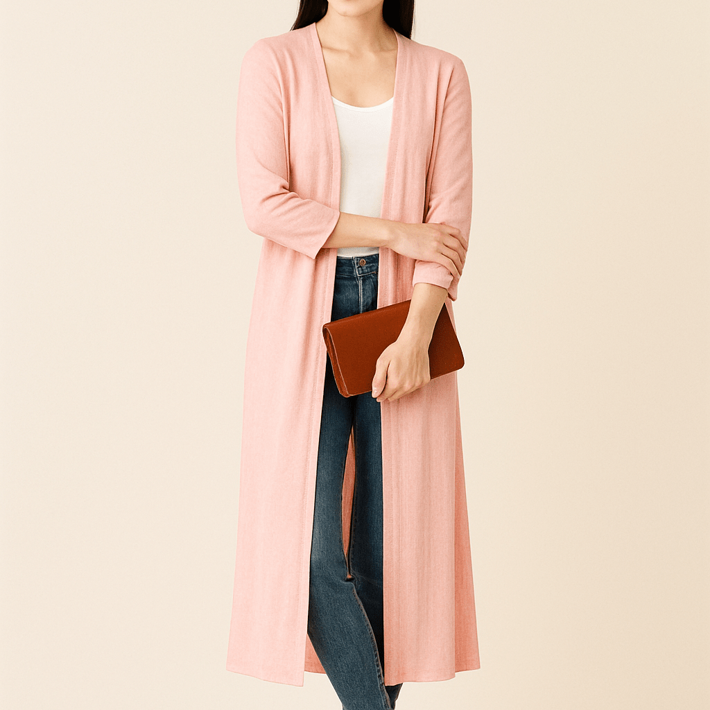 Dames Lang Vest - Open Voorkant en V - Halslijn - ZAMISI