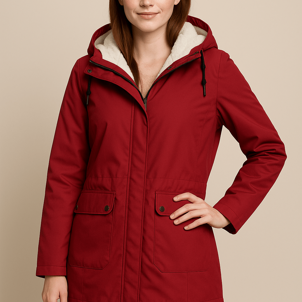 Dames Parka met Capuchon - Ritssluiting en Klepzakken - ZAMISI