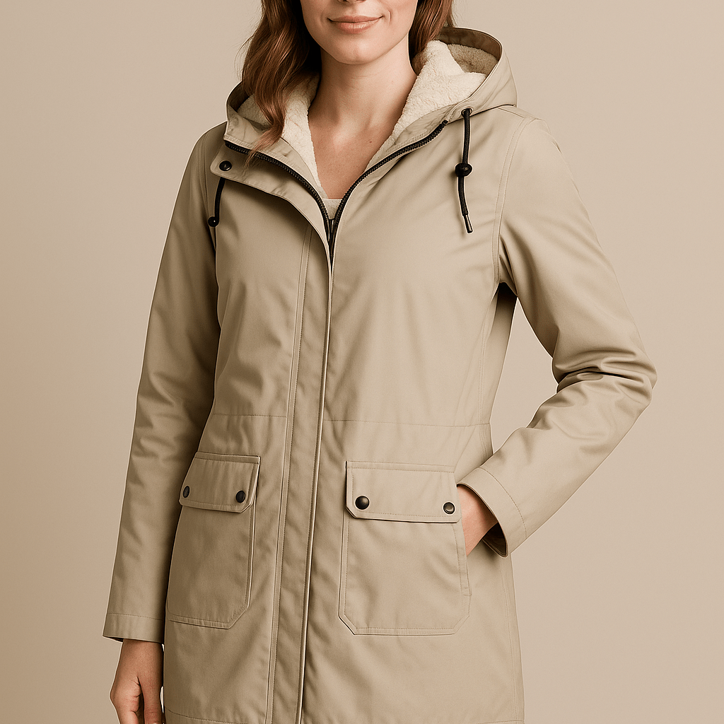 Dames Parka met Capuchon - Ritssluiting en Klepzakken - ZAMISI