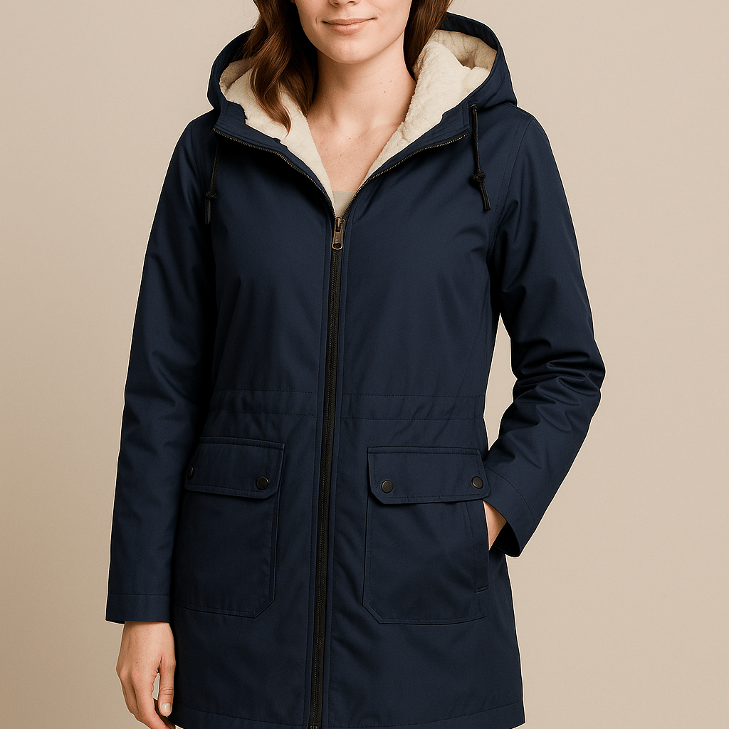 Dames Parka met Capuchon - Ritssluiting en Klepzakken - ZAMISI