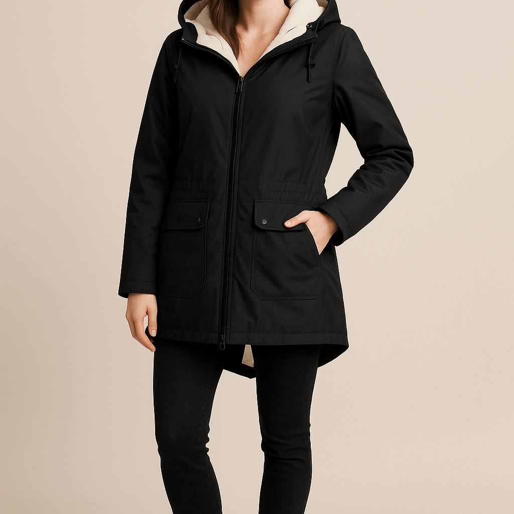 Dames Parka met Capuchon - Ritssluiting en Klepzakken - ZAMISI