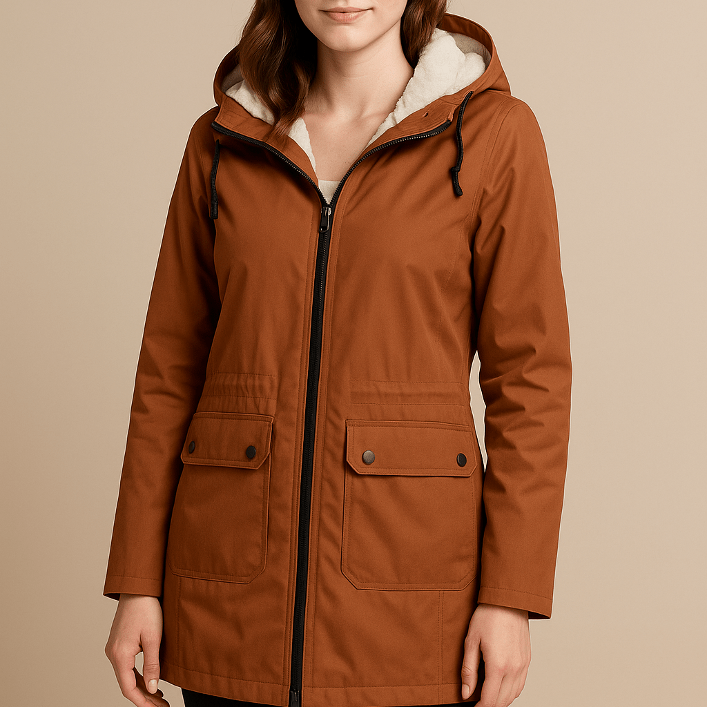 Dames Parka met Capuchon - Ritssluiting en Klepzakken - ZAMISI