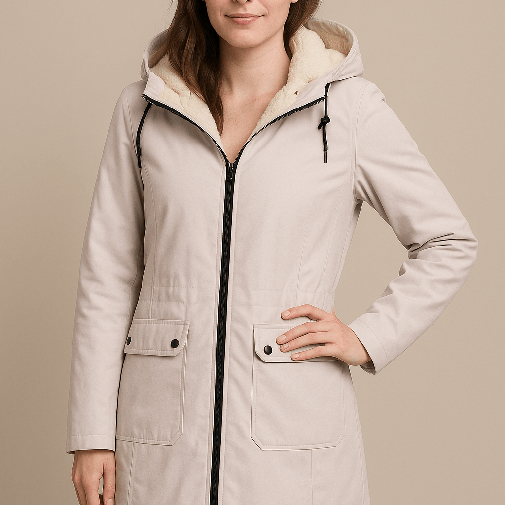 Dames Parka met Capuchon - Ritssluiting en Klepzakken - ZAMISI