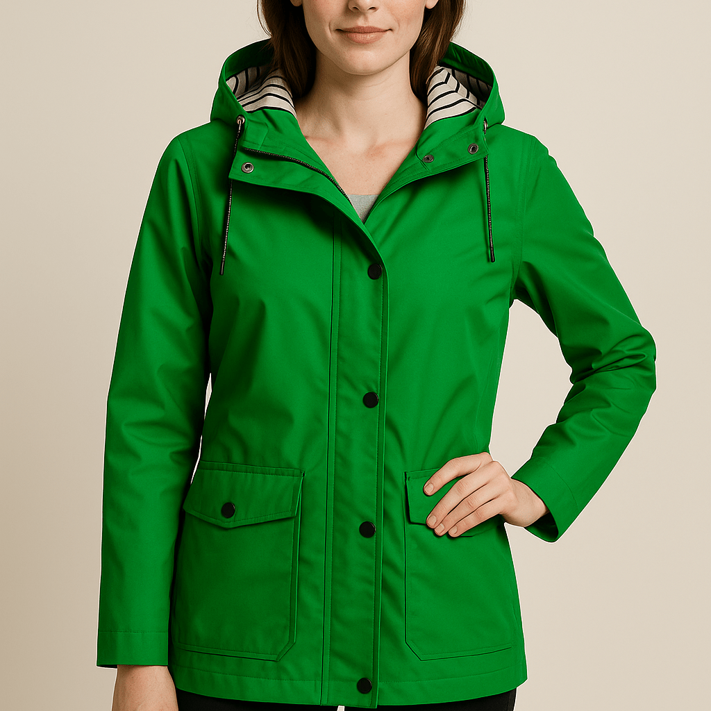 Dames Regenjas met Capuchon - Drukknopen en Klepzakken - ZAMISI