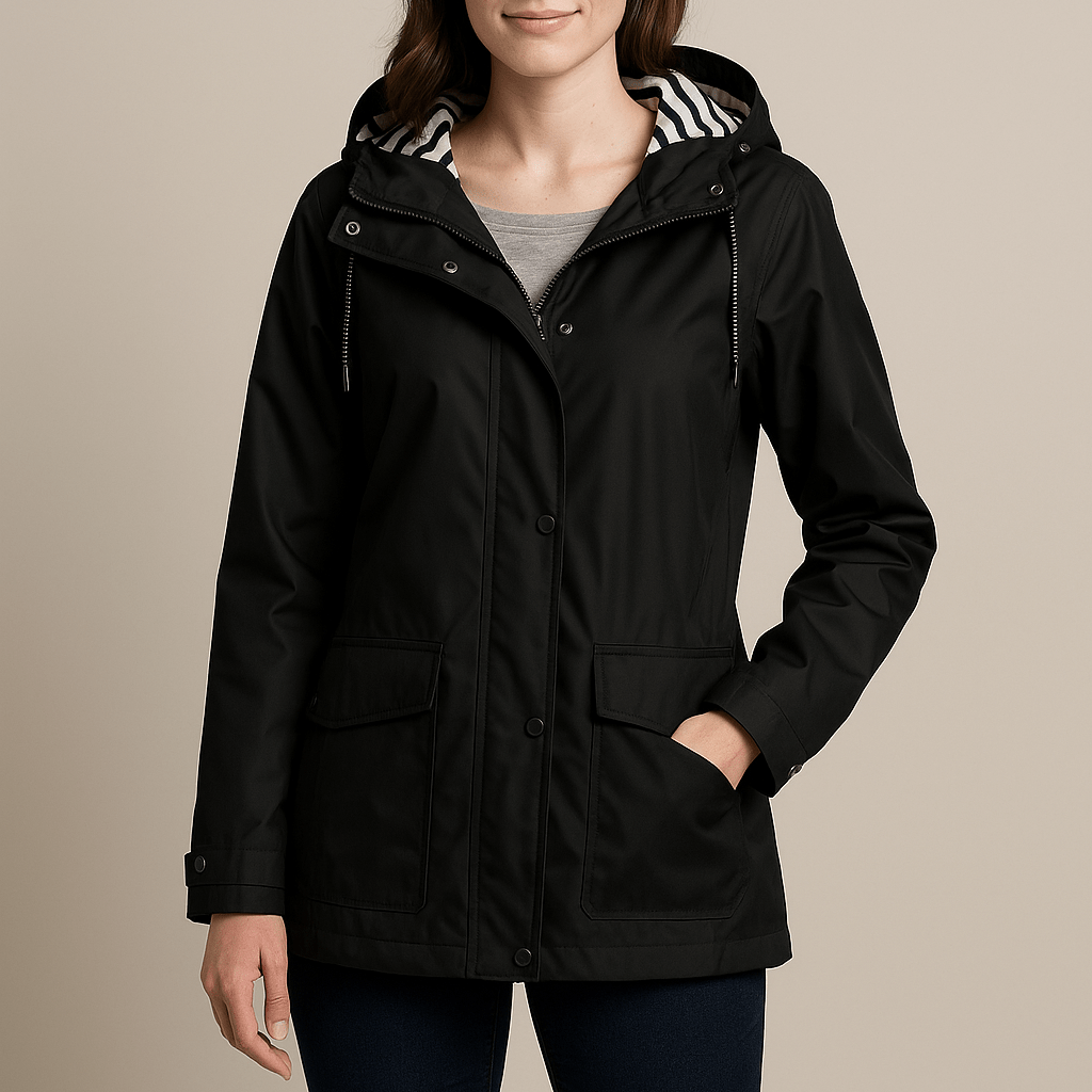 Dames Regenjas met Capuchon - Drukknopen en Klepzakken - ZAMISI