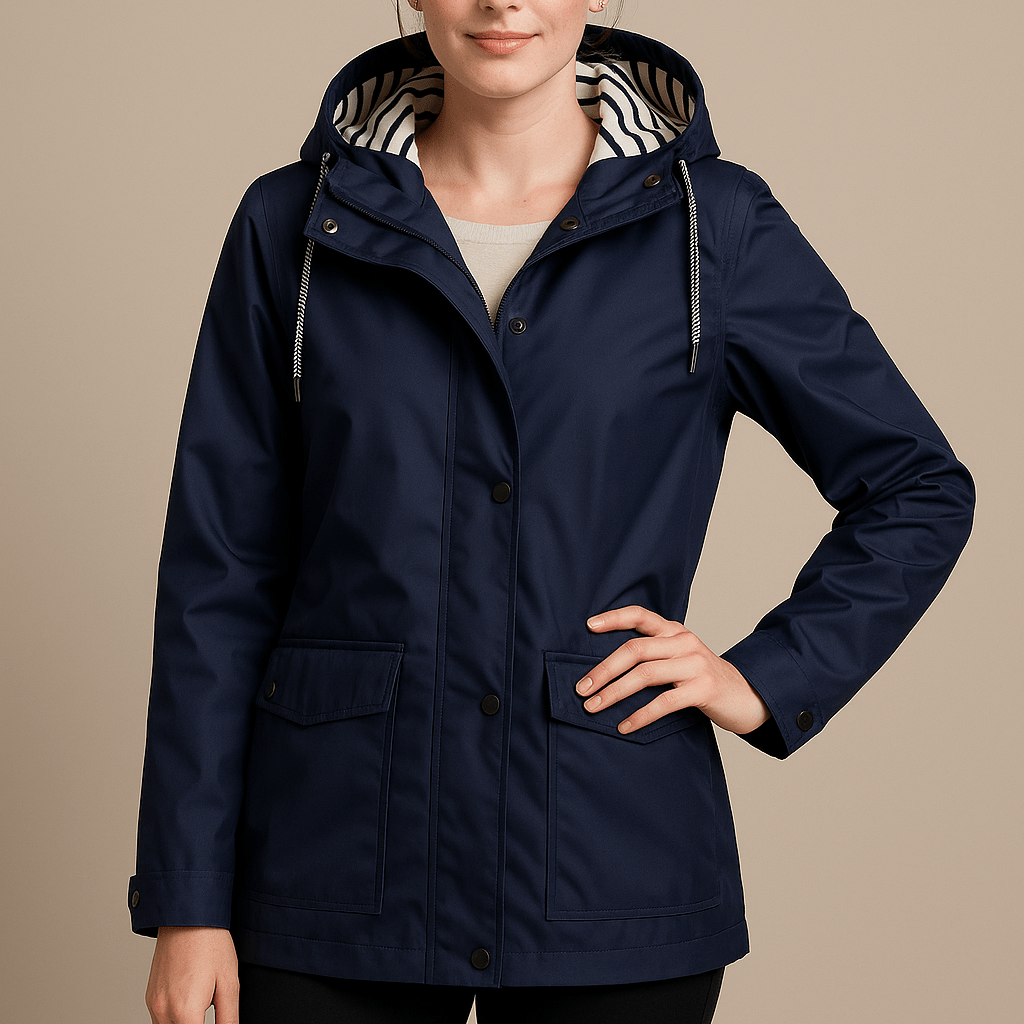 Dames Regenjas met Capuchon - Drukknopen en Klepzakken - ZAMISI