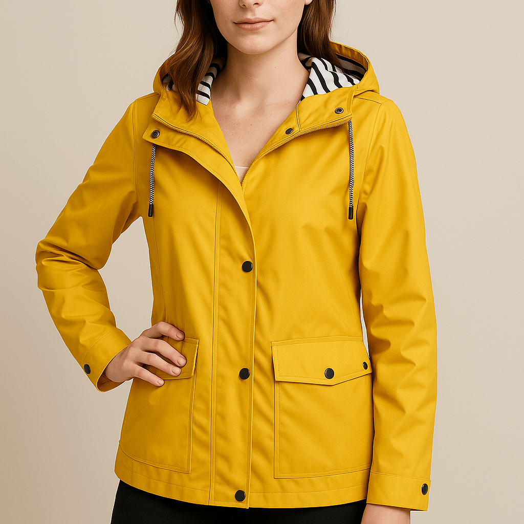 Dames Regenjas met Capuchon - Drukknopen en Klepzakken - ZAMISI