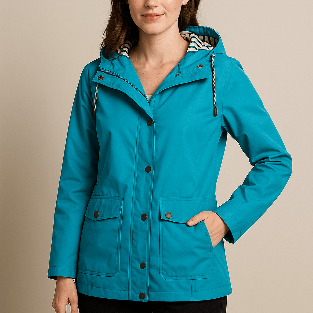 Dames Regenjas met Capuchon - Drukknopen en Klepzakken - ZAMISI