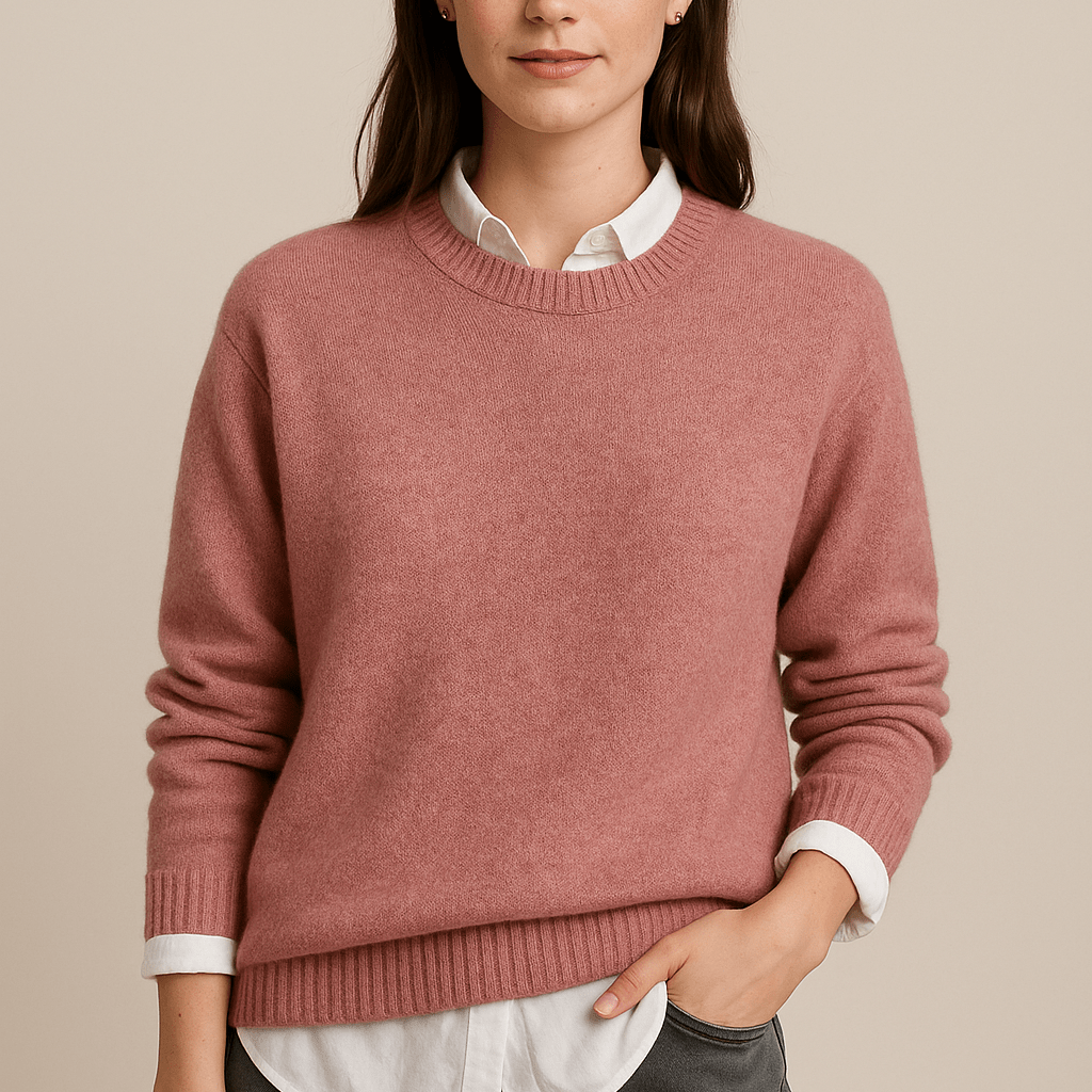 Dames Trui Met Ronde Hals - Ontspannen Pasvorm en Lange Mouwen - ZAMISI