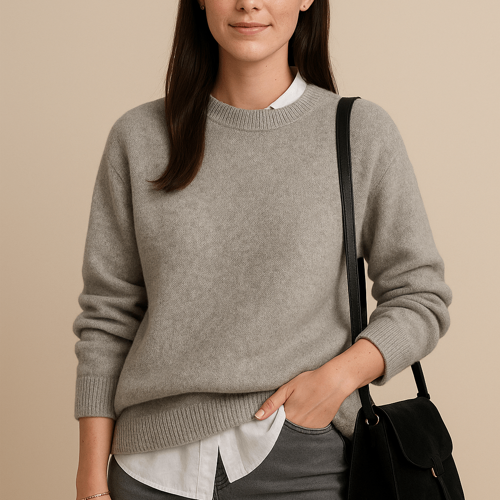 Dames Trui Met Ronde Hals - Ontspannen Pasvorm en Lange Mouwen - ZAMISI