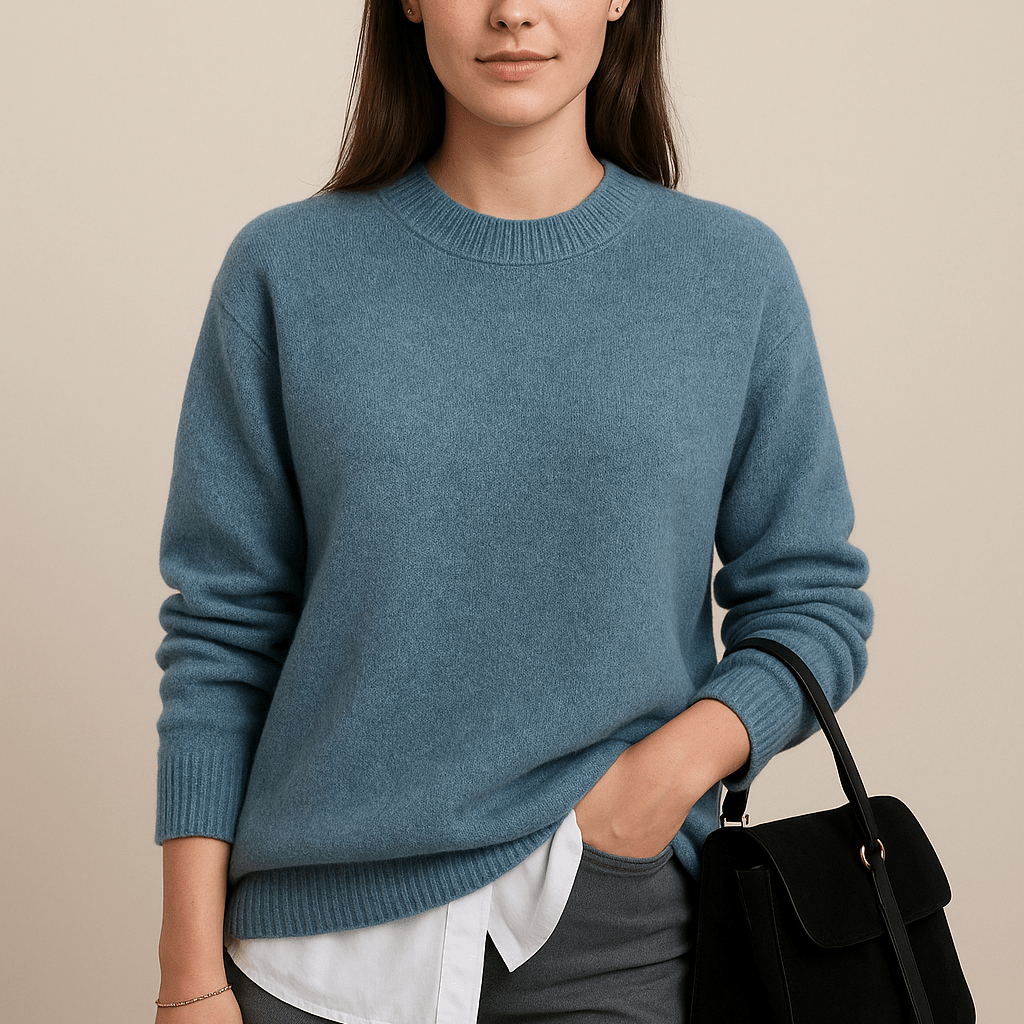 Dames Trui Met Ronde Hals - Ontspannen Pasvorm en Lange Mouwen - ZAMISI