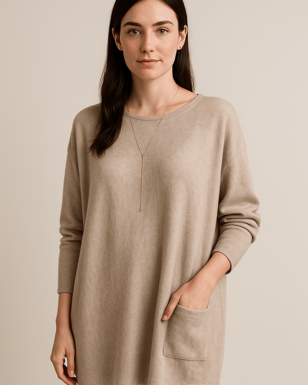 Dames Tuniek Trui - Ronde Hals en Lange Mouwen - ZAMISI