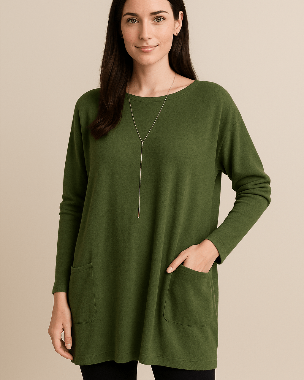 Dames Tuniek Trui - Ronde Hals en Lange Mouwen - ZAMISI