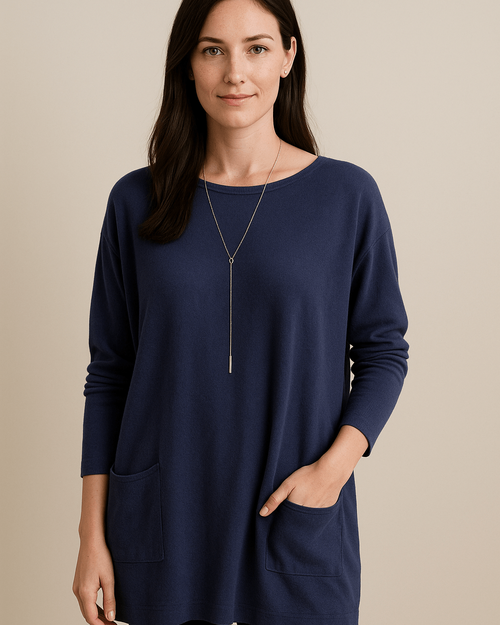 Dames Tuniek Trui - Ronde Hals en Lange Mouwen - ZAMISI