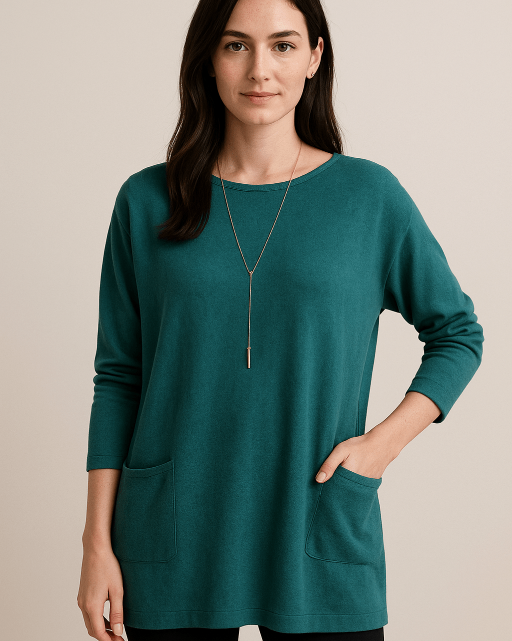 Dames Tuniek Trui - Ronde Hals en Lange Mouwen - ZAMISI