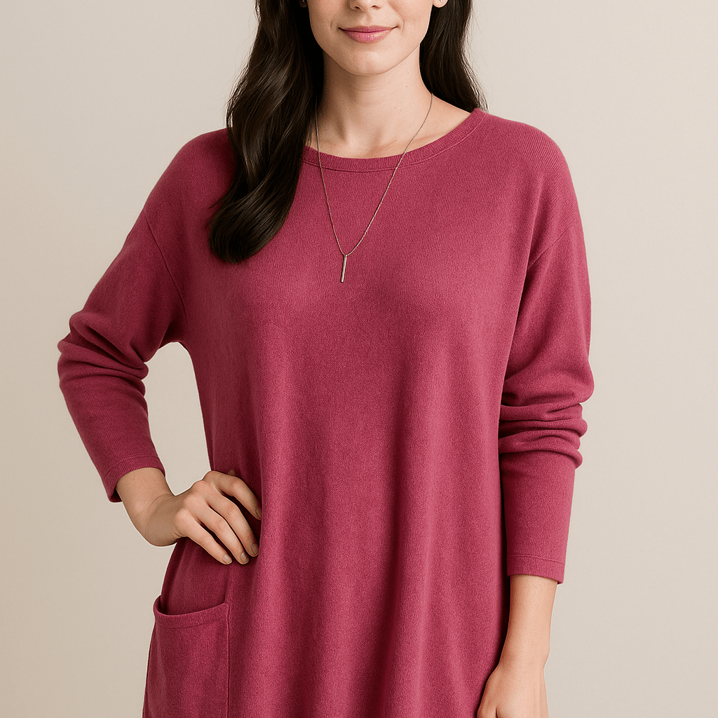 Dames Tuniek Trui - Ronde Hals en Lange Mouwen - ZAMISI