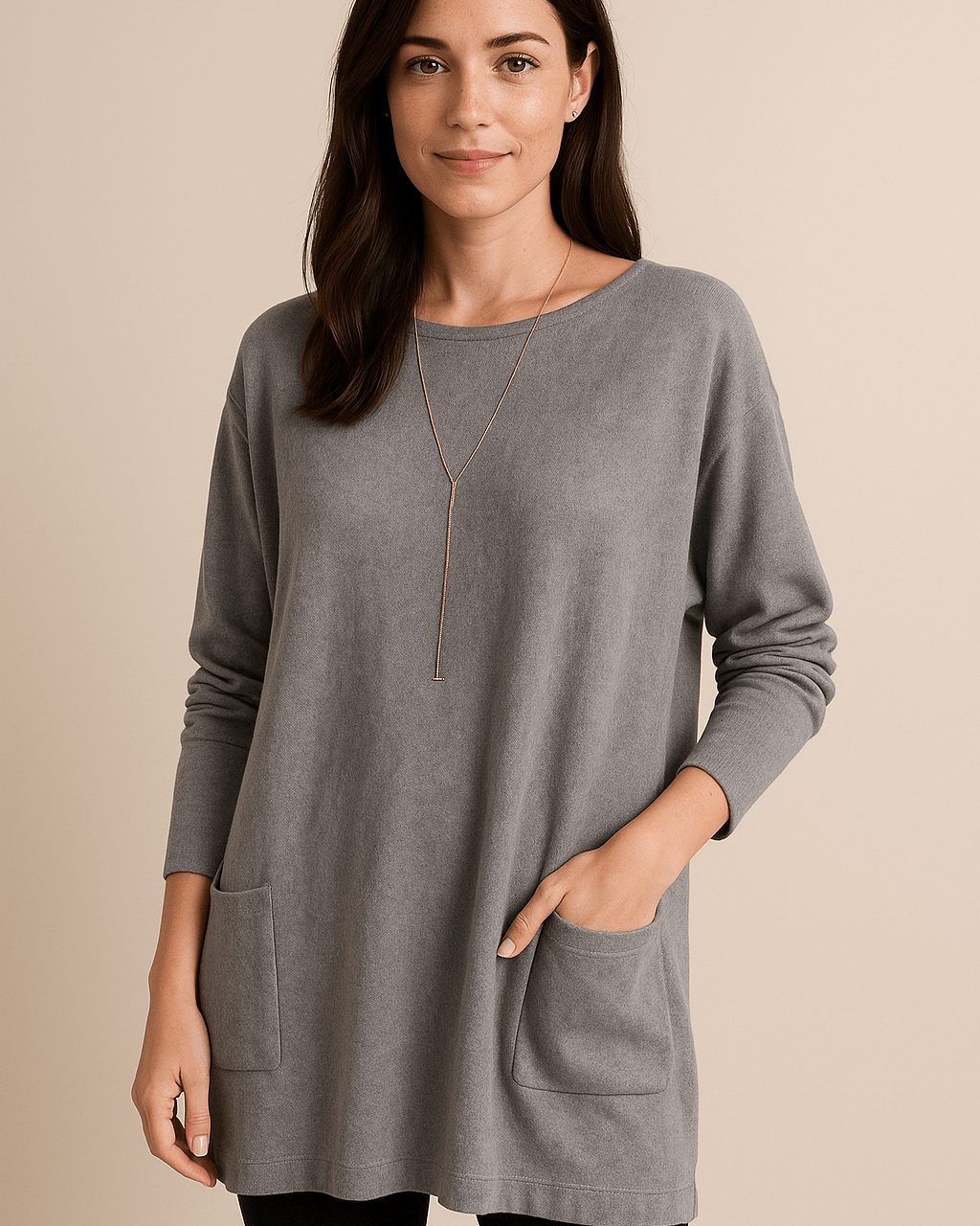 Dames Tuniek Trui - Ronde Hals en Lange Mouwen - ZAMISI