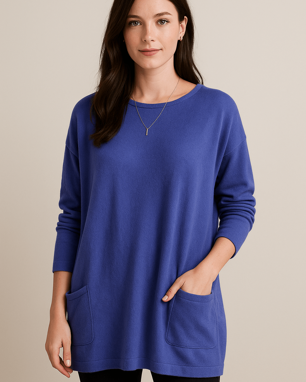 Dames Tuniek Trui - Ronde Hals en Lange Mouwen - ZAMISI