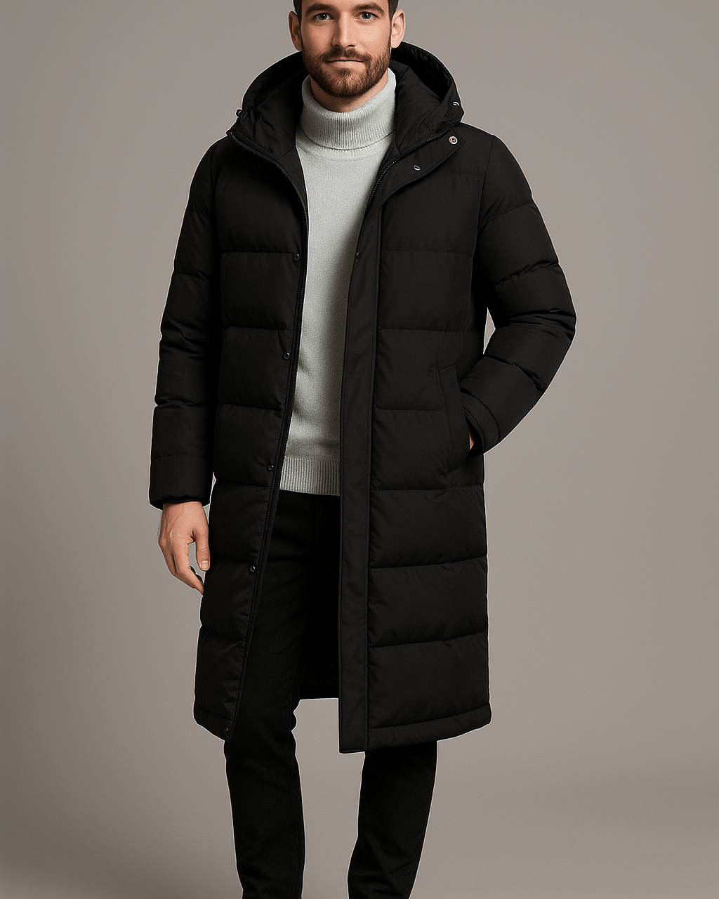 Heren Gewatteerde Jas - Met Capuchon en Volledige Ritssluiting - ZAMISI