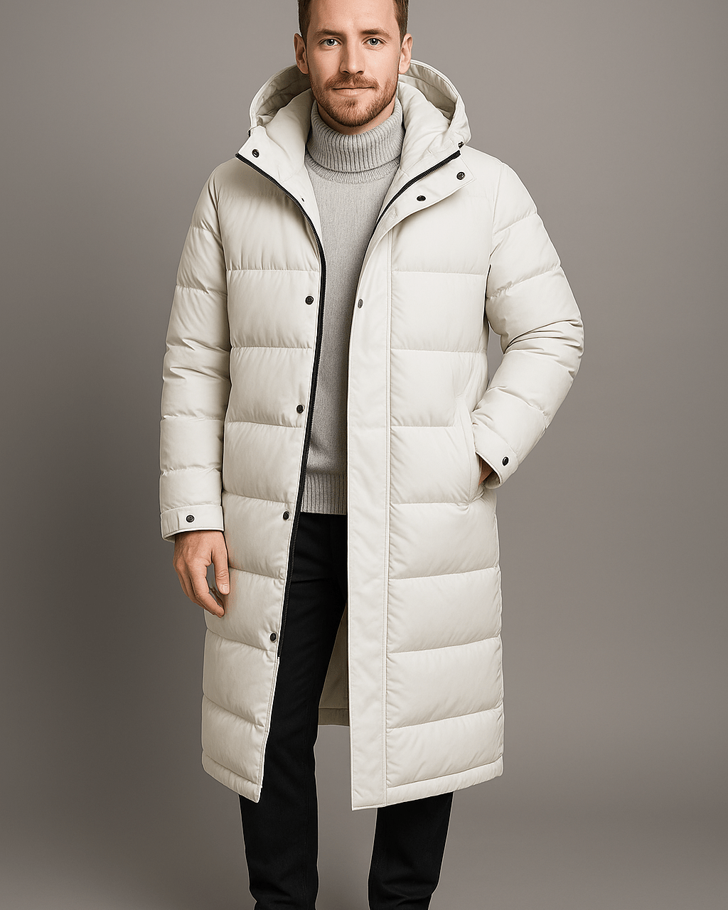 Heren Gewatteerde Jas - Met Capuchon en Volledige Ritssluiting - ZAMISI
