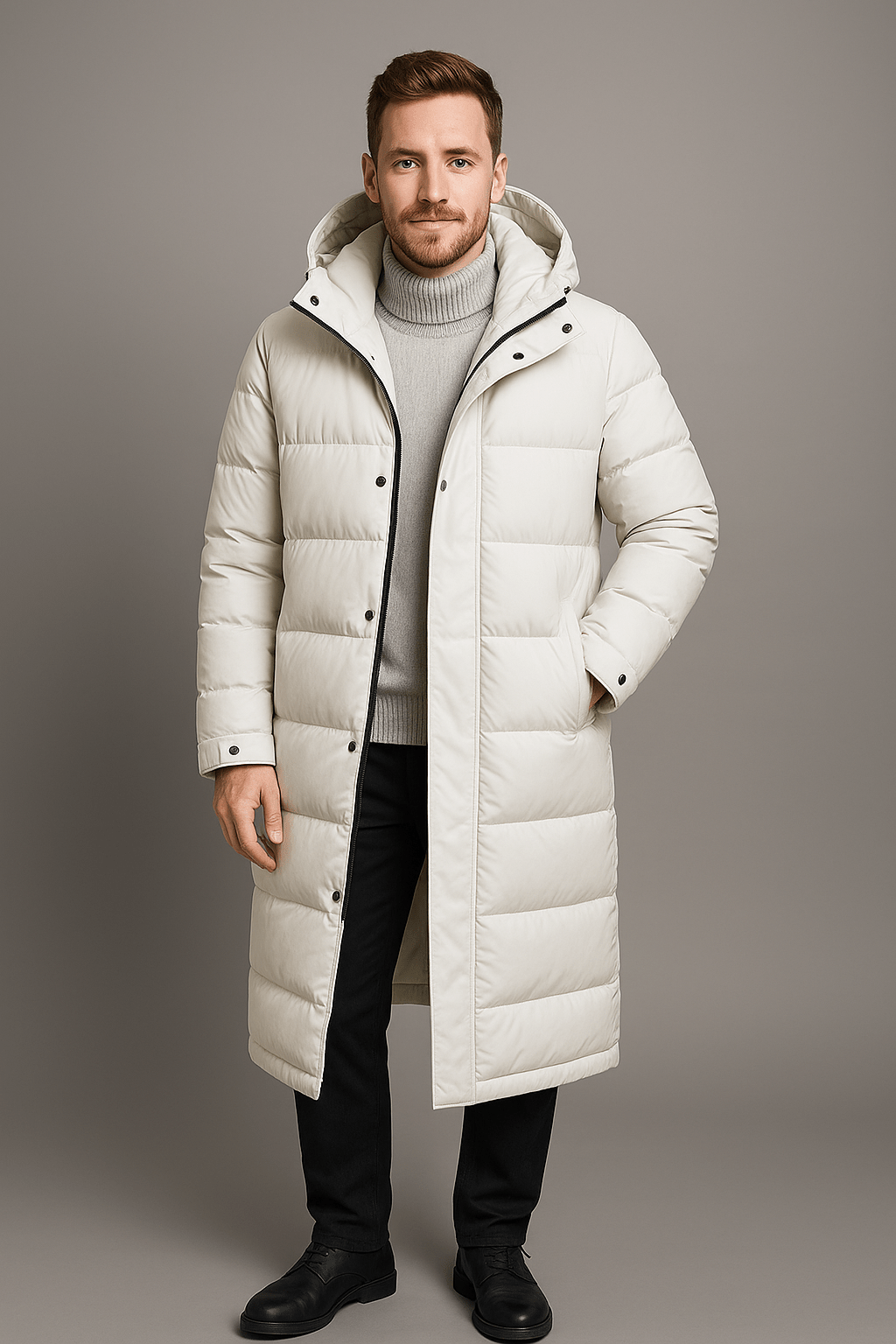 Heren Gewatteerde Jas - Met Capuchon en Volledige Ritssluiting - ZAMISI