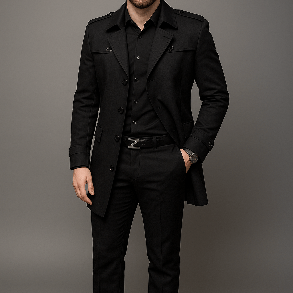 Heren Trenchcoat - Gekerfde Revers en Epauletten - ZAMISI