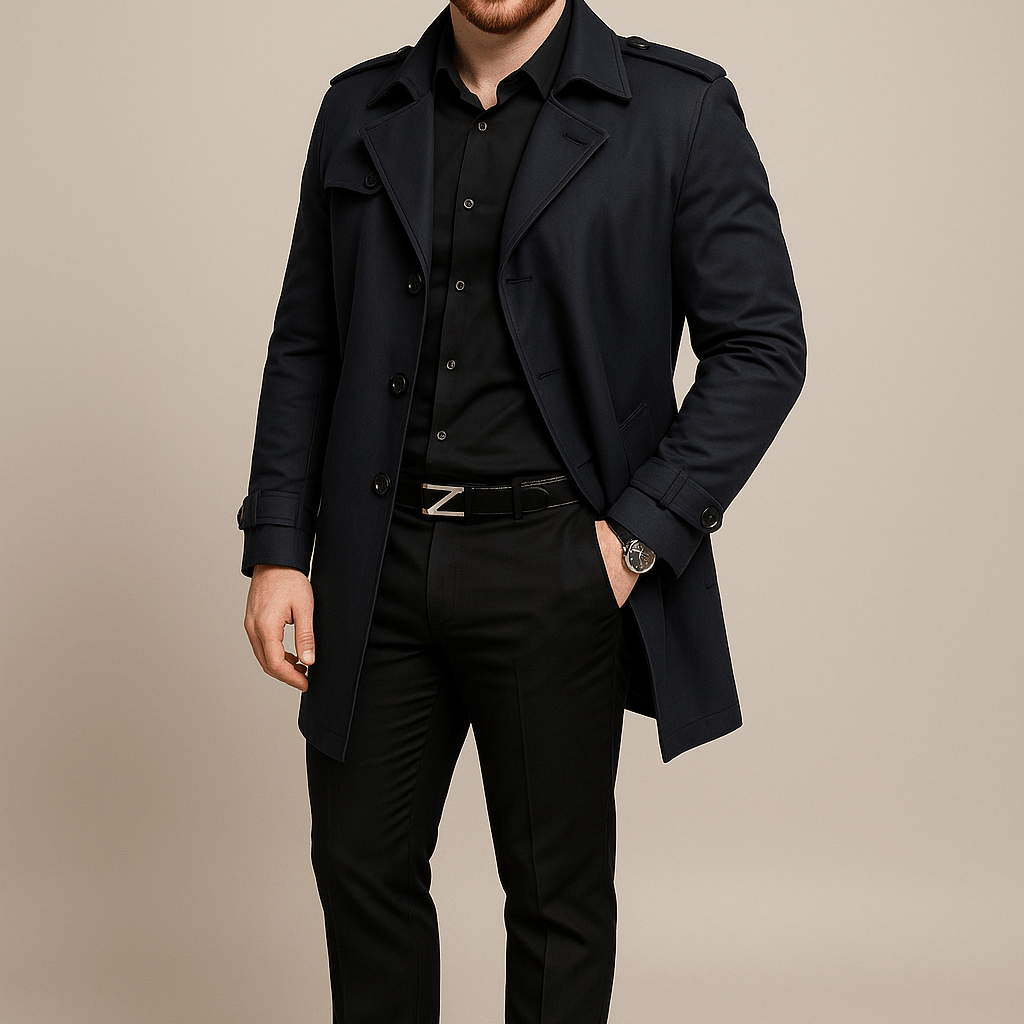 Heren Trenchcoat - Gekerfde Revers en Epauletten - ZAMISI